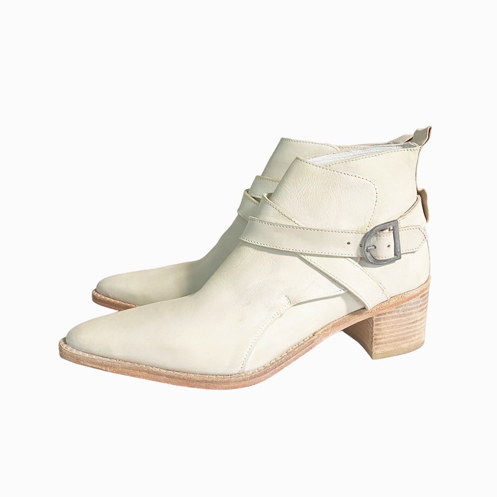 Free People Cream Ankle Boots - Picture 8 of 13